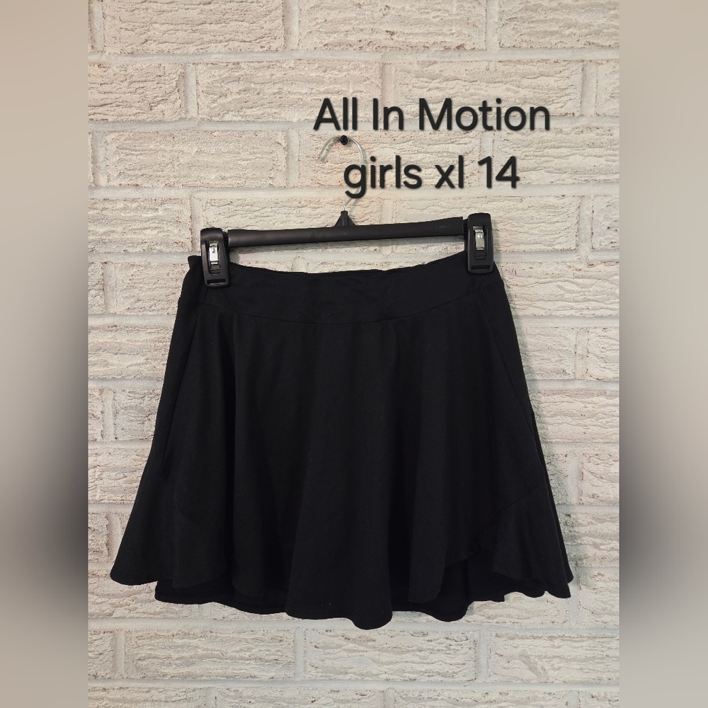 GIRLS All In Motion Classic Black Tennis Skirt XL 14